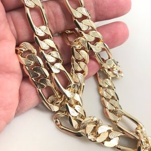 18k Gold Filled Diamond Cut Fígaro Men Necklace